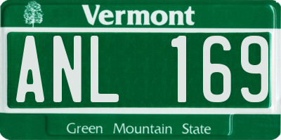 VT license plate ANL169