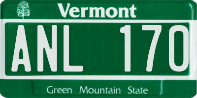 VT license plate ANL170