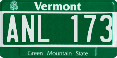 VT license plate ANL173