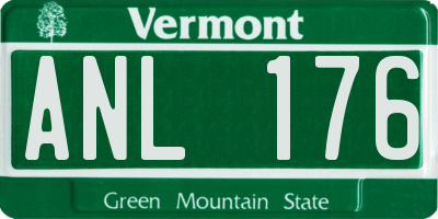 VT license plate ANL176