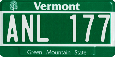 VT license plate ANL177