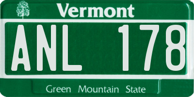 VT license plate ANL178