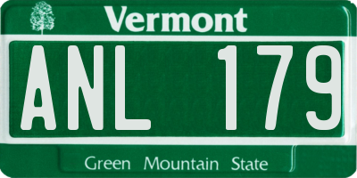 VT license plate ANL179