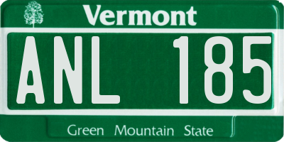 VT license plate ANL185