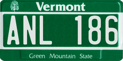 VT license plate ANL186