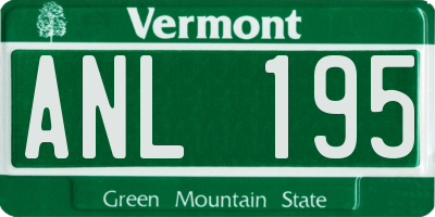 VT license plate ANL195