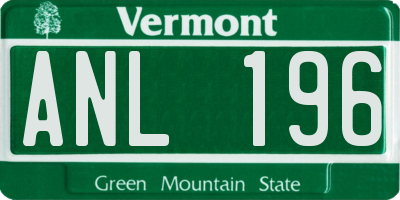 VT license plate ANL196