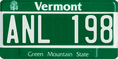 VT license plate ANL198