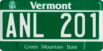 VT license plate ANL201
