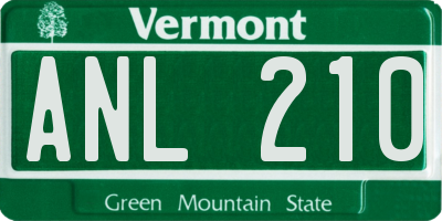 VT license plate ANL210