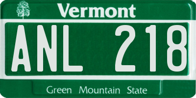 VT license plate ANL218