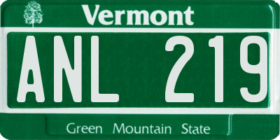VT license plate ANL219