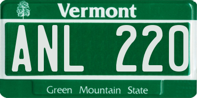 VT license plate ANL220