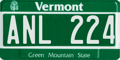 VT license plate ANL224