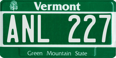 VT license plate ANL227