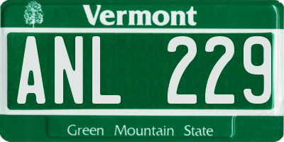 VT license plate ANL229