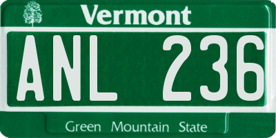 VT license plate ANL236