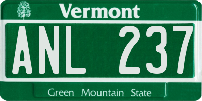 VT license plate ANL237