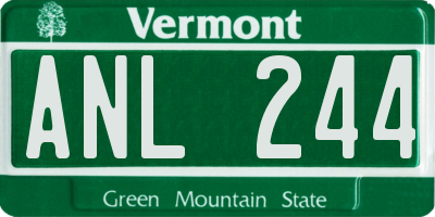 VT license plate ANL244