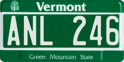 VT license plate ANL246