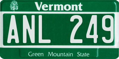 VT license plate ANL249