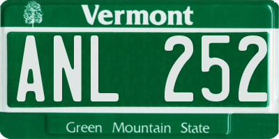 VT license plate ANL252