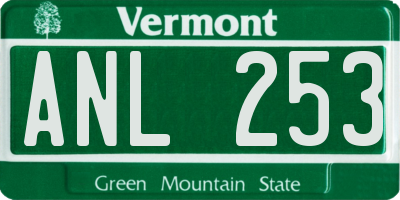 VT license plate ANL253