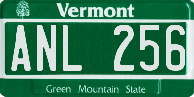 VT license plate ANL256