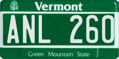 VT license plate ANL260