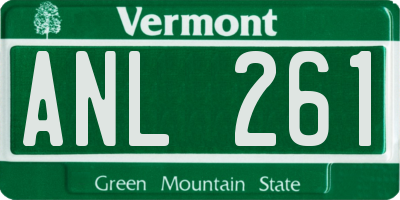 VT license plate ANL261