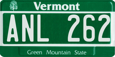 VT license plate ANL262