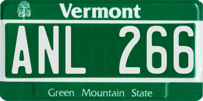VT license plate ANL266