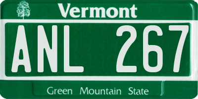 VT license plate ANL267