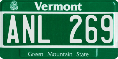 VT license plate ANL269