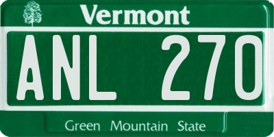 VT license plate ANL270