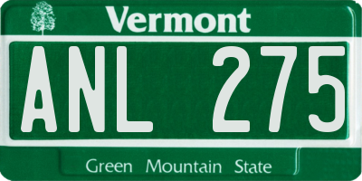 VT license plate ANL275