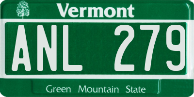 VT license plate ANL279