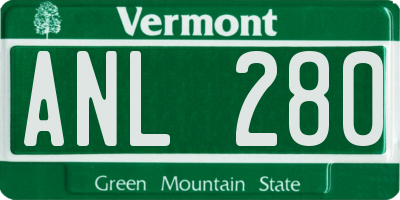 VT license plate ANL280