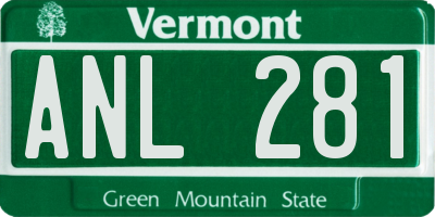 VT license plate ANL281