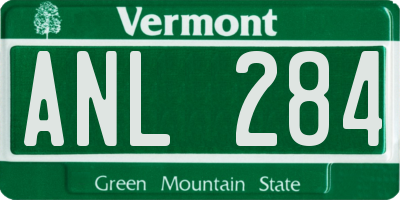 VT license plate ANL284