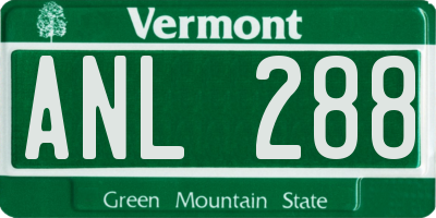 VT license plate ANL288