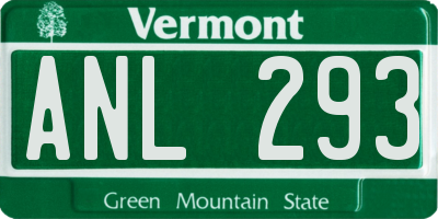 VT license plate ANL293
