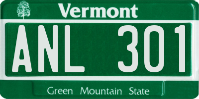 VT license plate ANL301
