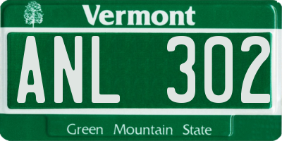 VT license plate ANL302