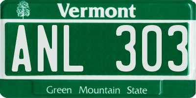VT license plate ANL303