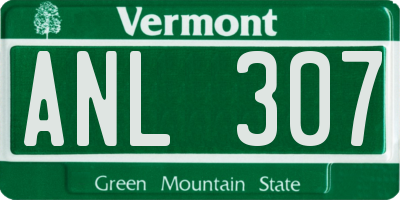VT license plate ANL307