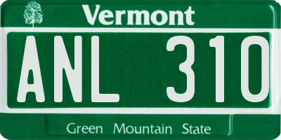 VT license plate ANL310