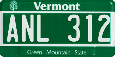 VT license plate ANL312