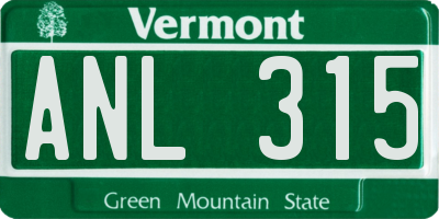 VT license plate ANL315