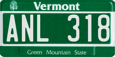 VT license plate ANL318